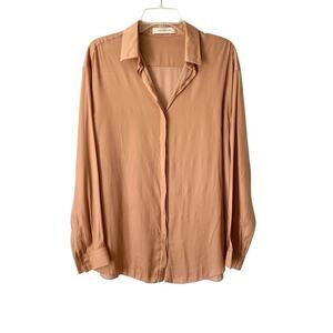 Cedric Charlier NWTs Size 8 Tan Button Down Blouse